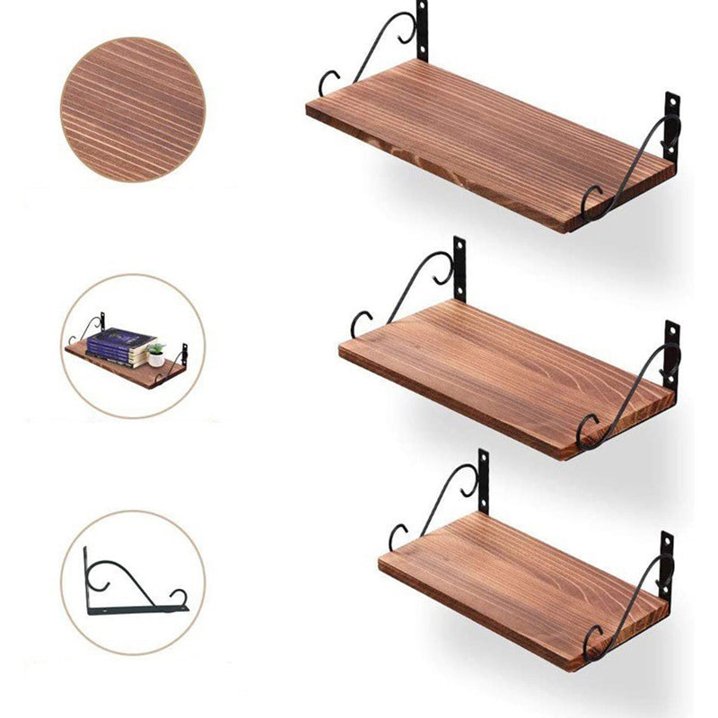 001-ZJ-MJ1 3-Tier Wooden Storage Shelf Wall-Mounted Metal Storage Holder, Multilayer Plant Stand 001-ZJ-MJ1 3-Tier Wooden Storage Shelf Wall-Mounted Metal Storage Holder, Multilayer Plant Stand